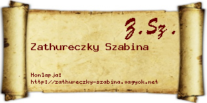 Zathureczky Szabina névjegykártya